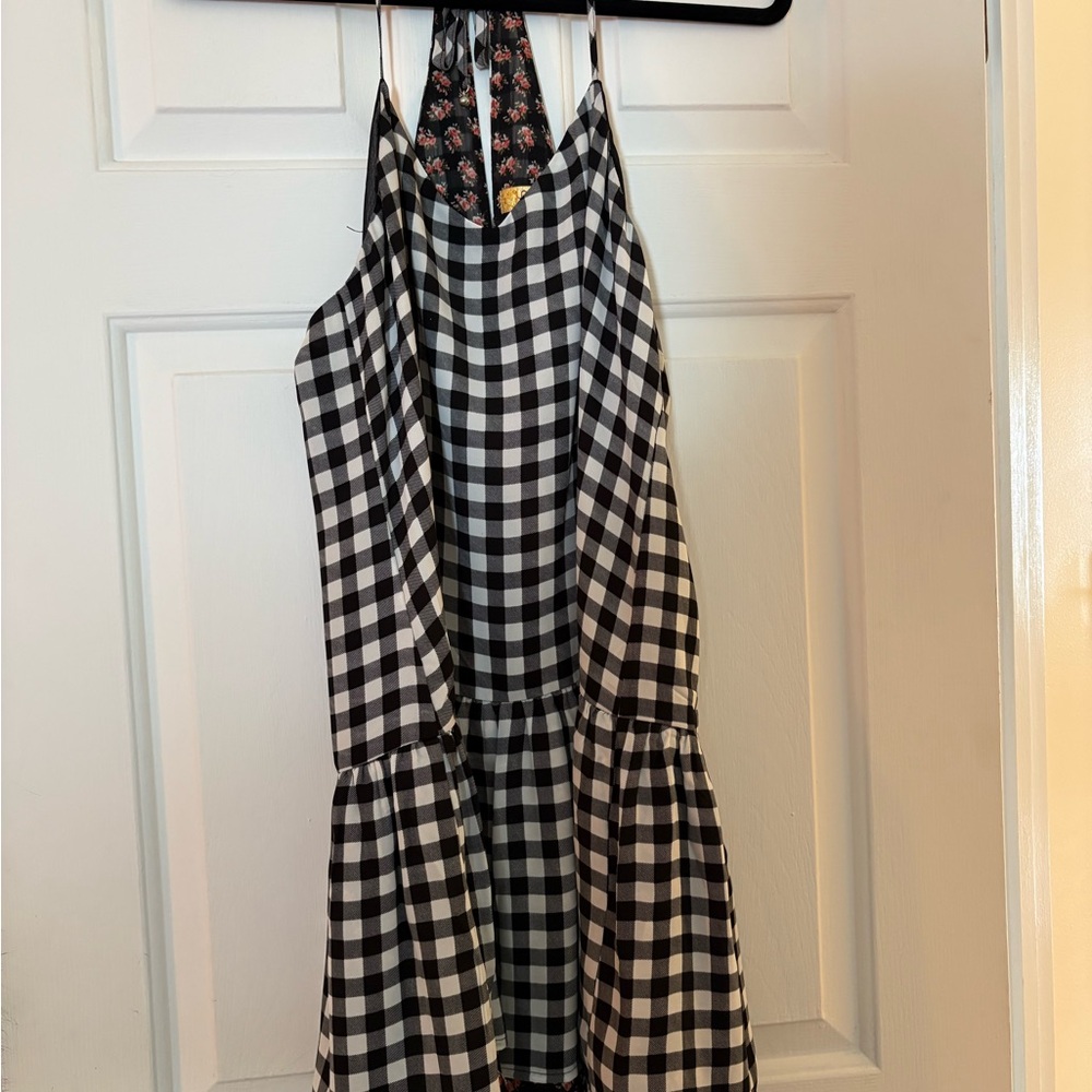 Princess Vera Wang Gingham Dress with Floral Detail